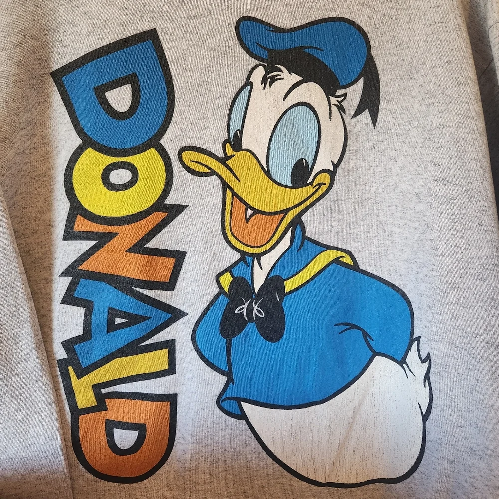 Rare Vintage 1980s Donald Duck Crewneck Sweatshirt Gray Size L Made in USA - Picture 2 of 7